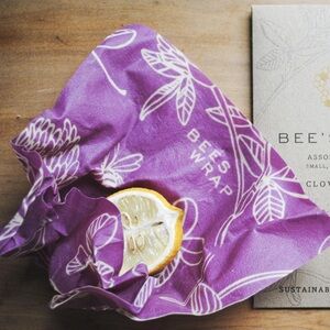 Bee's Wrap Clover Print - Mimi's Purple Assorted Size (Set of 3)